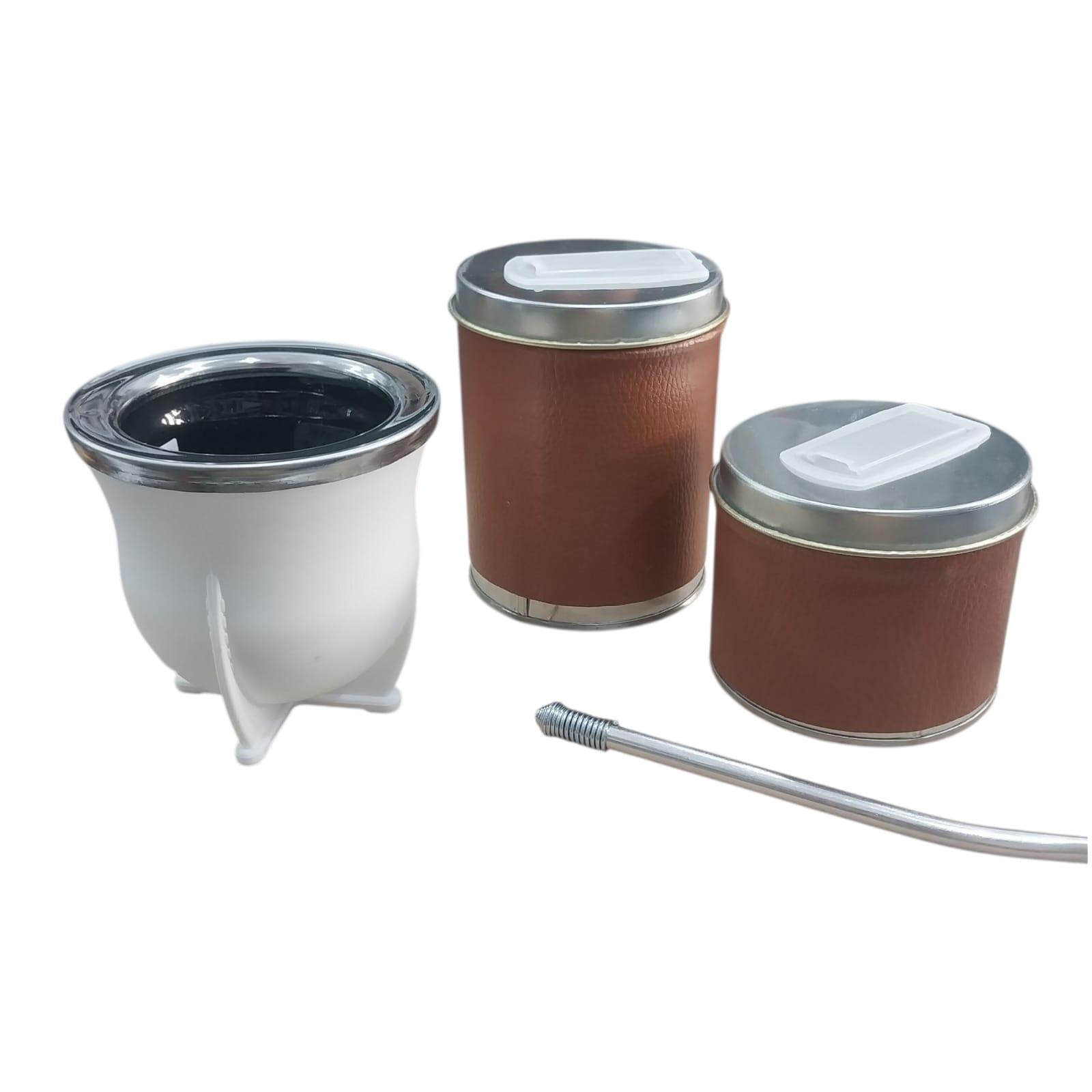 YERBERO/AZUCARERA SET X 4 +MATE+BOMBILLA