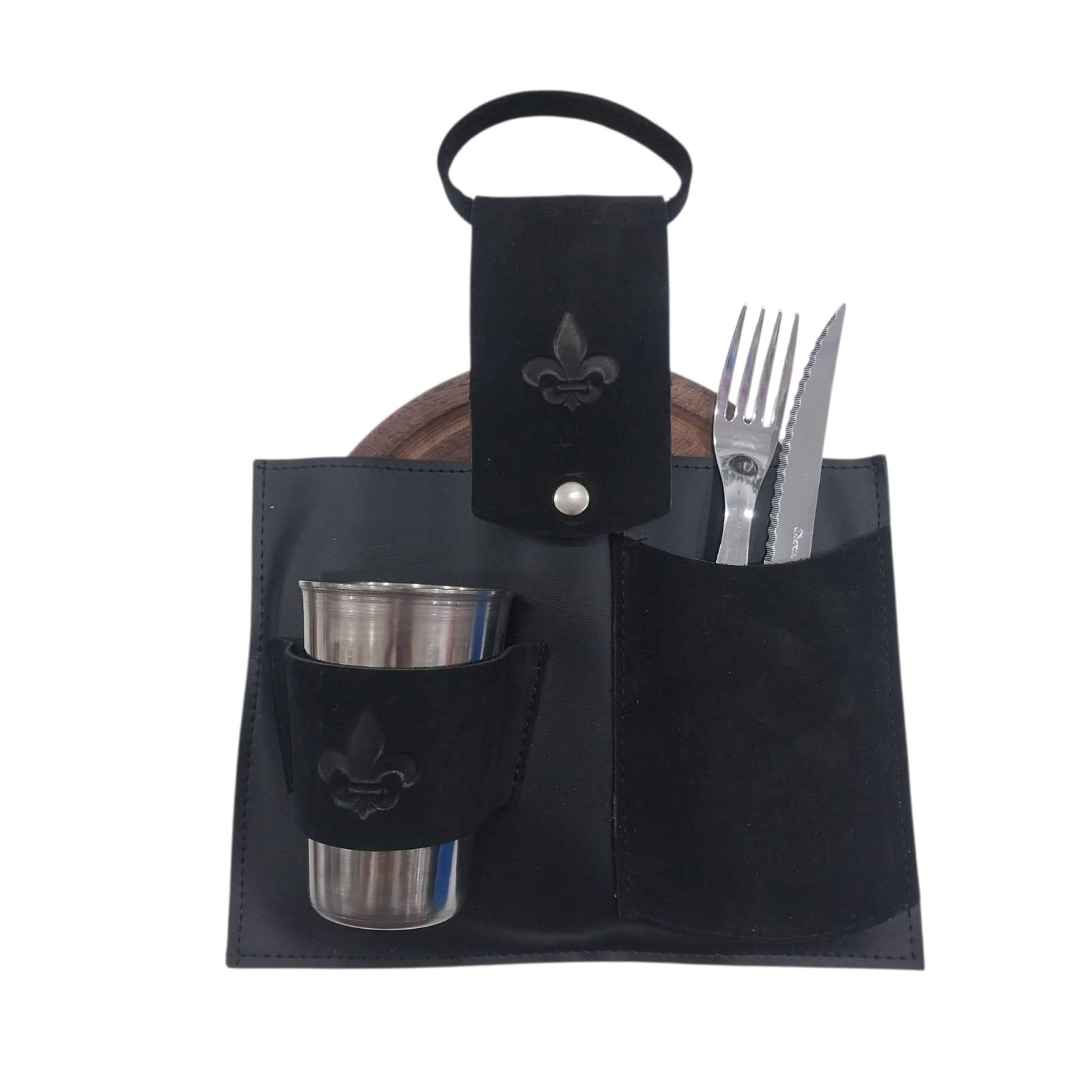 TABLA ASADO 5PCS C/FUNDA S/CUERO PREMIUM