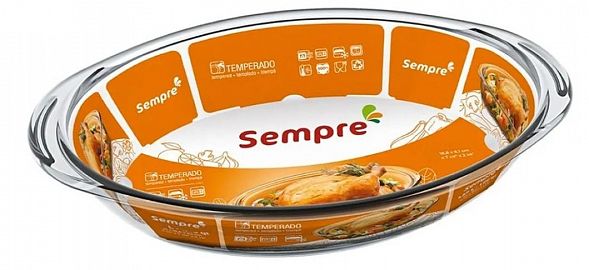 BANDEJA/FUENTE VIDRIO OVALADA 2.5LTS
